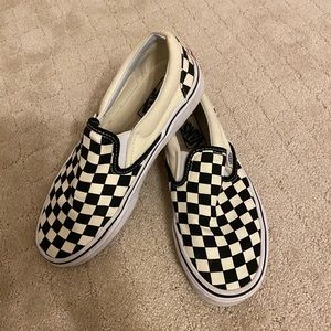 Checkered Vans Slip Ons